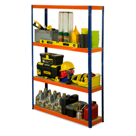Regał metalowy Helios Color 180x110x40_4 - 175kg / na półkę, kolor: czarno-pomarańczowy