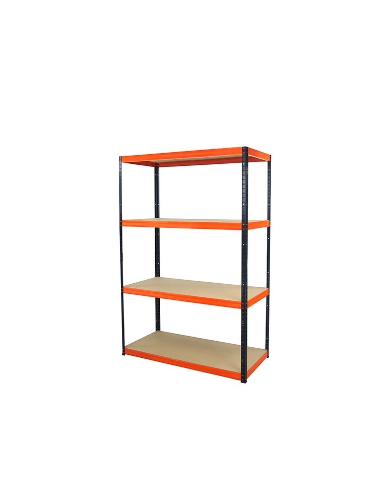 wysokość 180 - Regał metalowy Helios Color 180x110x45_4 - 175kg / na półkę, kolor: czarno-pomarańczowy - product MODO24.PL 4