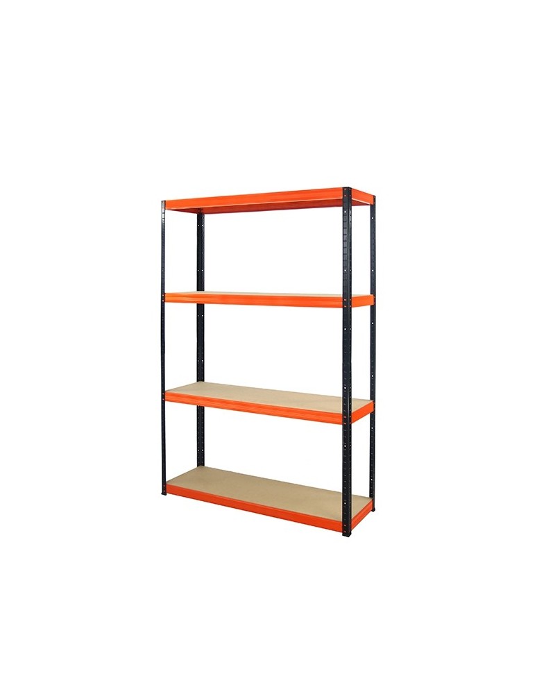 wysokość 180 - Regał metalowy Helios Color 180x120x40_4 - 175kg / na półkę, kolor: czarno-pomarańczowy - product MODO24.PL 4