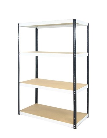 wysokość 180 - Regał metalowy Helios Color 180x120x45_4 - 175kg / na półkę, kolor: czarno-pomarańczowy - product 5