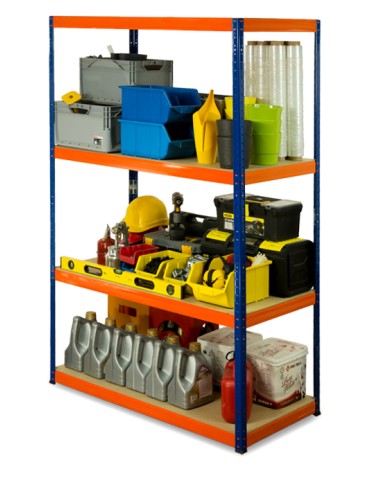 Regał metalowy Helios Color 180x120x50_4 - 175kg / na półkę, kolor: czarno-pomarańczowy