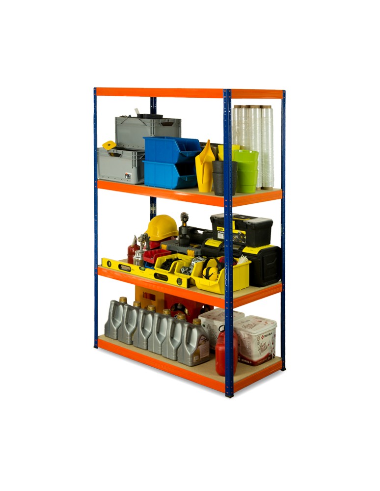 wysokość 180 - Regał metalowy Helios Color 180x120x60_4 - 175kg / na półkę, kolor: czarno-pomarańczowy - produkt MODO24.PL 1