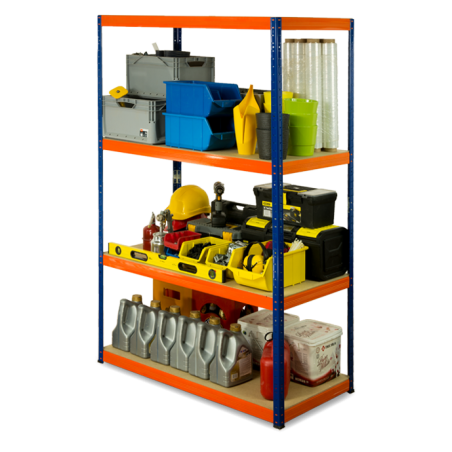 Regał metalowy Helios Color 180x120x60_4 - 175kg / na półkę, kolor: czarno-pomarańczowy