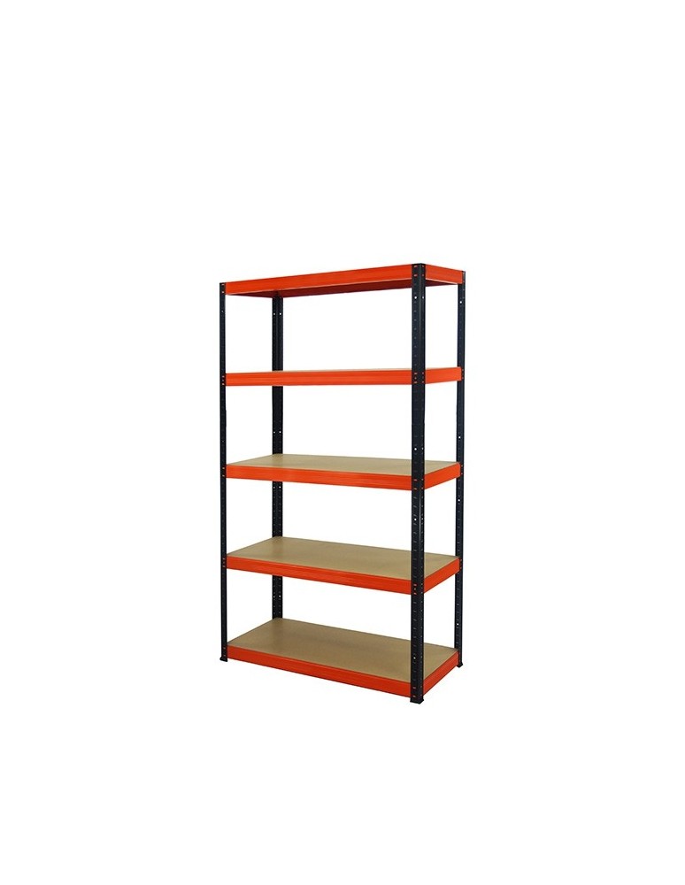 wysokość 180 - Regał metalowy Helios Color 180x75x35_5 - 175kg / na półkę, kolor: czarno-pomarańczowy - product MODO24.PL 4