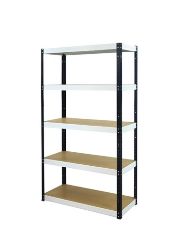 wysokość 180 - Regał metalowy Helios Color 180x75x40_5 - 175kg / na półkę, kolor: czarno-pomarańczowy - product 5