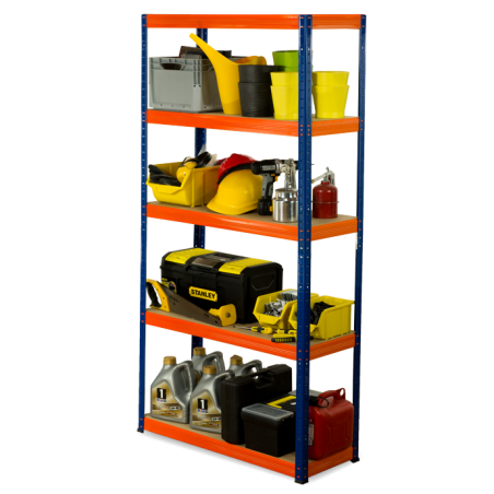 Regał metalowy Helios Color 180x90x40_5 - 175kg / na półkę, kolor: czarno-biały