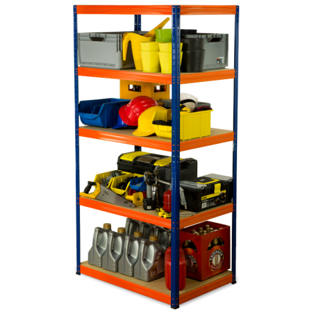 Regał metalowy Helios Color 180x90x50_5 - 175kg / na półkę, kolor: czarno-biały