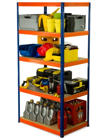 Regał metalowy Helios Color 180x90x60_5 - 175kg / na półkę, kolor: czarno-biały