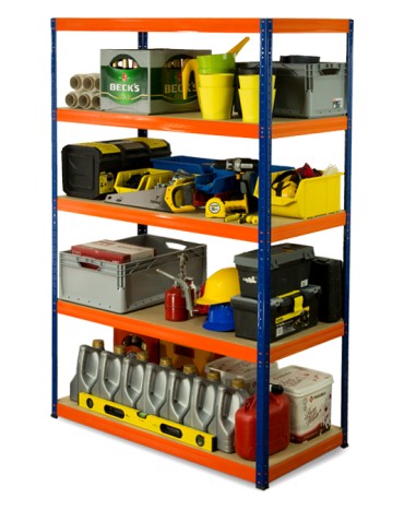 Regał metalowy Helios Color 180x120x60_5 - 175kg / na półkę, kolor: czarno-pomarańczowy