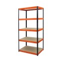 Regał metalowy Helios Color 196x75x60_5 - 175kg / na półkę, kolor: czarno-pomarańczowy