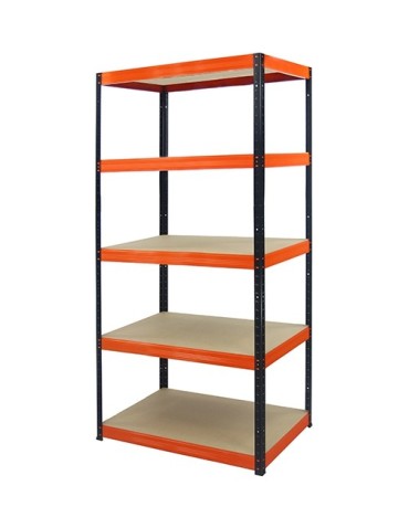 wysokość 196 - Regał metalowy Helios Color 196x100x60_5 - 175kg / na półkę, kolor: biało-pomarańczowy - product 4