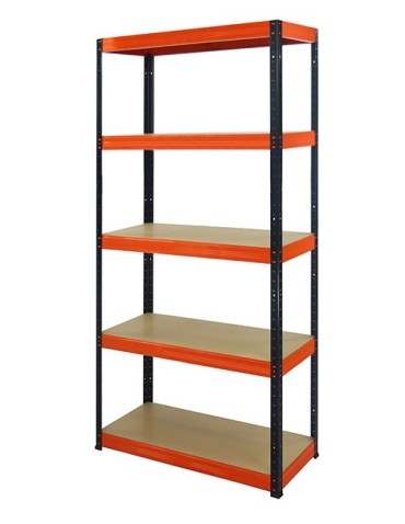 wysokość 196 - Regał metalowy Helios Color 196x110x30_5 - 175kg / na półkę, kolor: biało-pomarańczowy - product 4