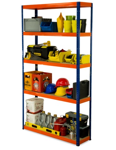 Regał metalowy Helios Color 196x110x35_5 - 175kg / na półkę, kolor: biało-pomarańczowy