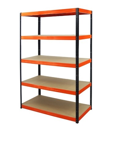 wysokość 196 - Regał metalowy Helios Color 196x110x60_5 - 175kg / na półkę, kolor: biało-pomarańczowy - product 4