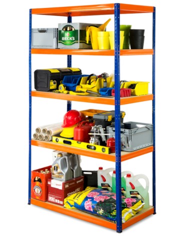 Regał metalowy Helios Color 196x120x45_5 - 175kg / na półkę, kolor: biało-pomarańczowy