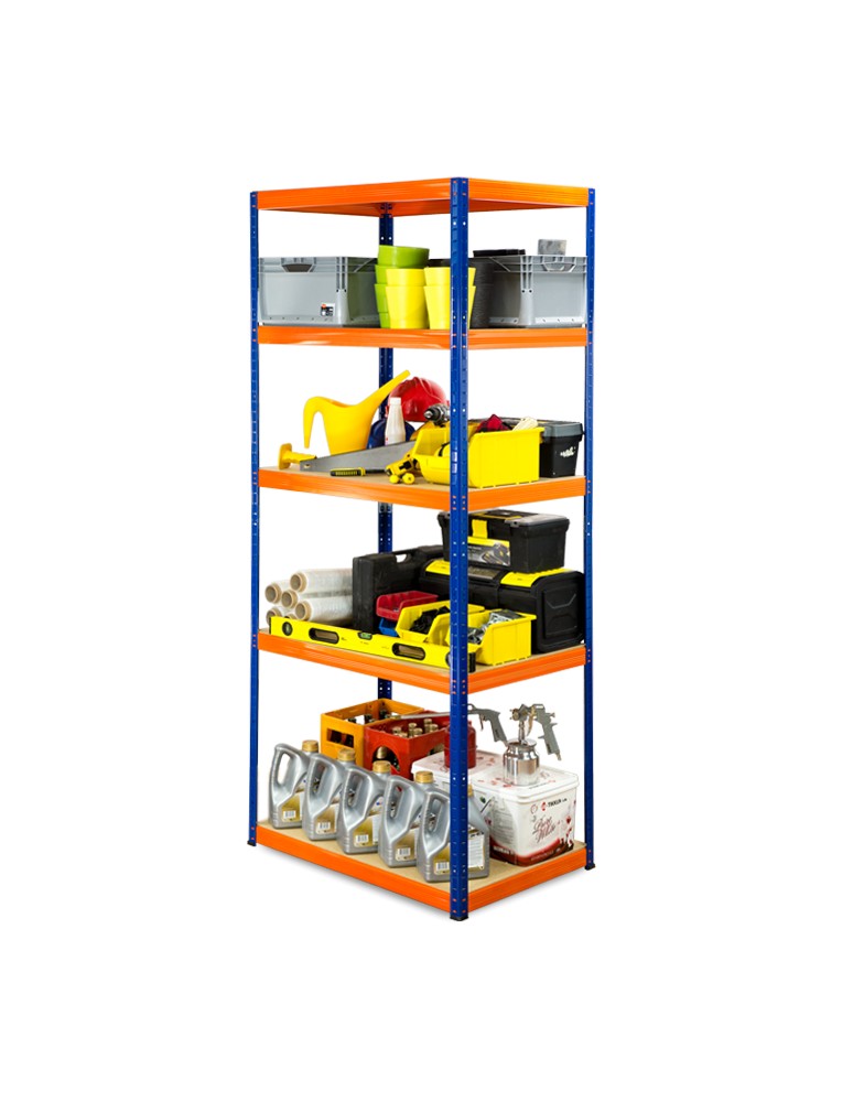 wysokość 213 - Regał metalowy Helios Color 213x90x50_5 - 175kg / na półkę, kolor: biało-pomarańczowy - produkt MODO24.PL 1