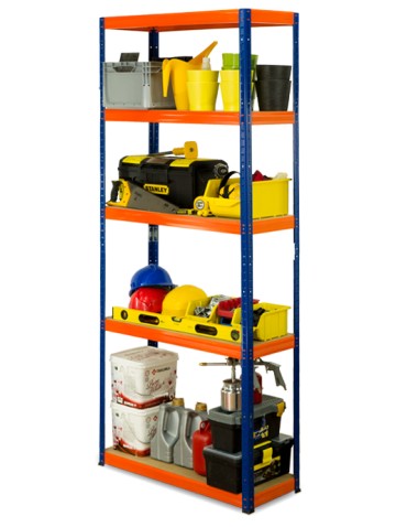 Regał metalowy Helios Color 213x100x40_5 - 175kg / na półkę, kolor: niebiesko-biały