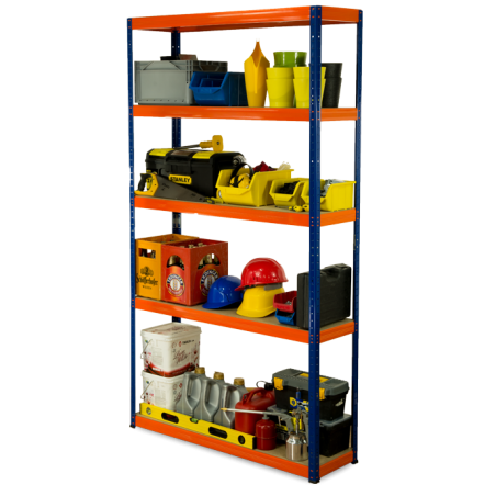 Regał metalowy Helios Color 213x110x40_5 - 175kg / na półkę, kolor: niebiesko-biały