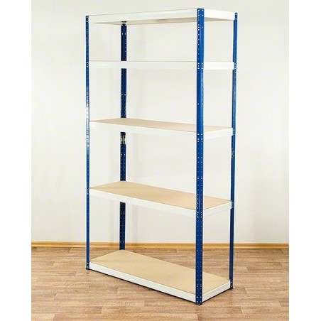 Regał metalowy Helios Color 213x110x50_5 - 175kg / na półkę, kolor: biało-niebieski