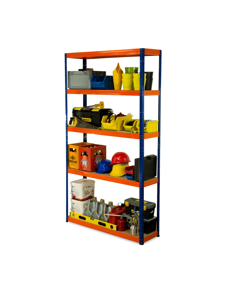 Helios Color - Regał metalowy Helios Color 213x120x35_5 - 175kg / na półkę, kolor: czarno-niebieski - produkt MODO24.PL 1