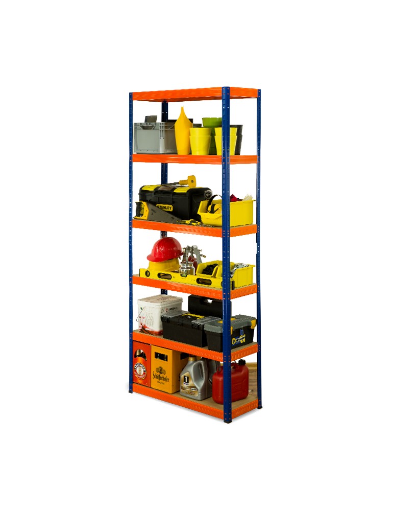 Helios Color - Regał metalowy Helios Color 213x100x30_6 - 175kg / na półkę, kolor: czarno-niebieski - produkt MODO24.PL 1