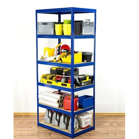 Regał metalowy Helios Color 213x100x45_6 - 175kg / na półkę, kolor: czarno-niebieski