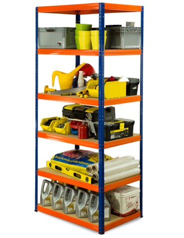 Regał metalowy Helios Color 213x100x60_6 - 175kg / na półkę, kolor: czarno-niebieski