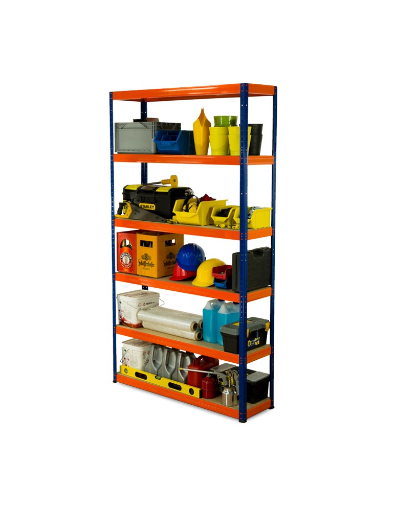 Helios Color - Regał metalowy Helios Color 213x110x30_6 - 175kg / na półkę, kolor: czarno-niebieski - produkt MODO24.PL 1