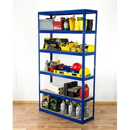 Regał metalowy Helios Color 213x110x40_6 - 175kg / na półkę, kolor: czarno-niebieski