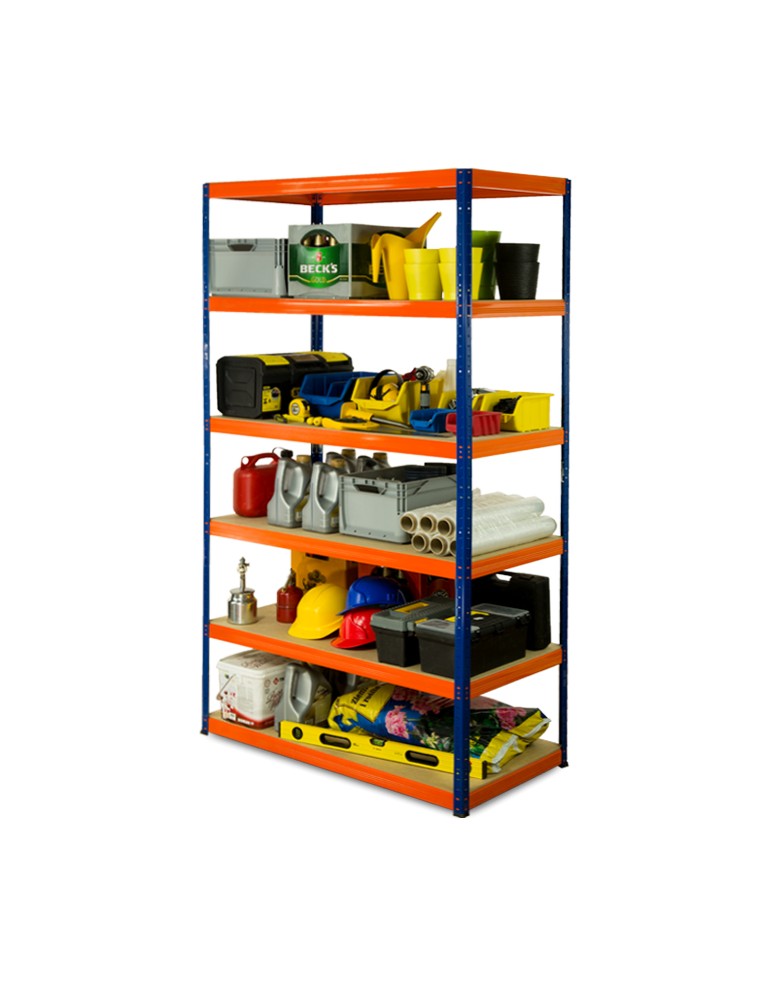 Helios Color - Regał metalowy Helios Color 213x110x45_6 - 175kg / na półkę, kolor: czarno-niebieski - produkt MODO24.PL 1
