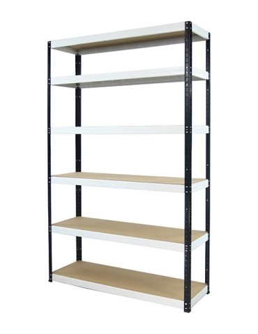 wysokość 213 - Regał metalowy Helios Color 213x120x30_6 - 175kg / na półkę, kolor: biało-niebieski - product 5