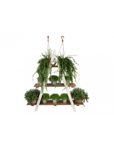 Stojak na kwiaty RP-01 biały-brąz