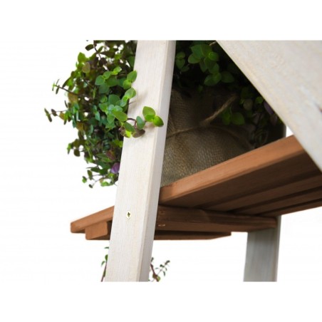 Stojak na kwiaty RP-01 biały-brąz