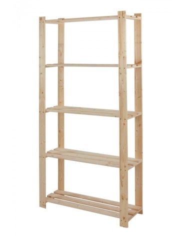 Regał sosnowy B-18 170x80x28, 5 półek ażurowych,