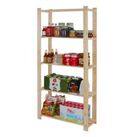 Regał sosnowy B-18 170x80x28, 5 półek ażurowych,