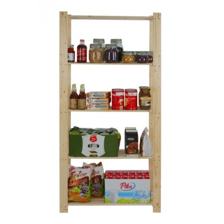 Regał sosnowy B-18 170x80x28, 5 półek ażurowych,