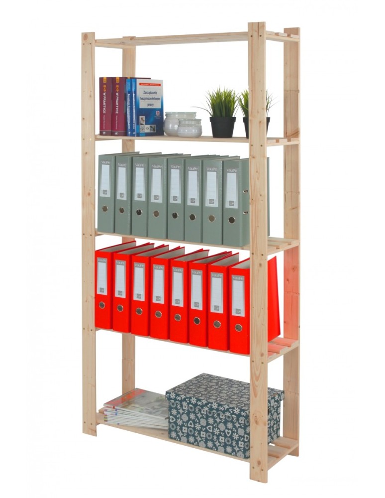 regały seria B - Regał sosnowy B-18 170x80x28, 5 półek ażurowych, - product MODO24.PL 11
