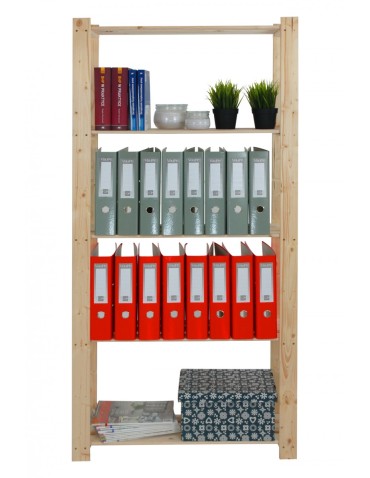 regały seria B - Regał sosnowy B-18 170x80x28, 5 półek ażurowych, - product 9