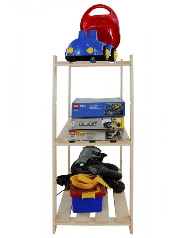 regały seria B - Regał sosnowy B-21 90x80x38, 3 półki ażurowe, - product 7