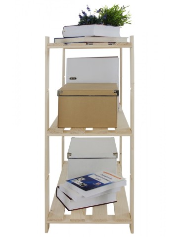 regały seria B - Regał sosnowy B-21 90x80x38, 3 półki ażurowe, - product 10