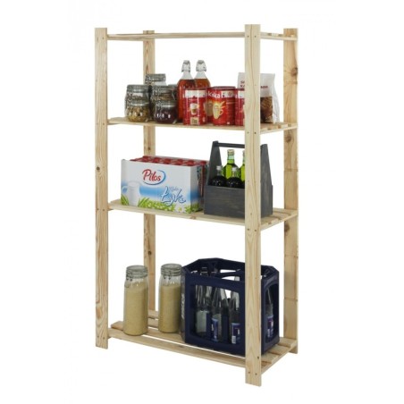 Regal sosnowy B-23 150x80x38, 4 półki ażurowe