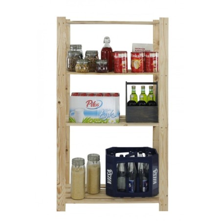 Regal sosnowy B-23 150x80x38, 4 półki ażurowe