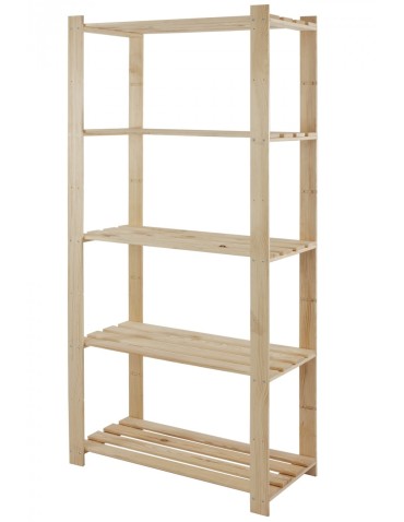 Regał sosnowy B-24 170x80x38, 5 półek ażurowych,