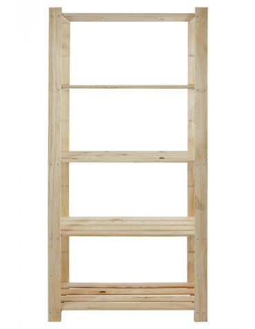 Regał sosnowy B-24 170x80x38, 5 półek ażurowych, - product 2