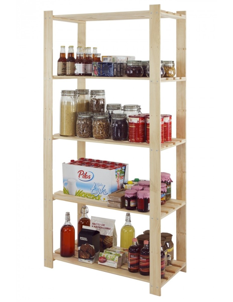 regały seria B - Regał sosnowy B-24 170x80x38, 5 półek ażurowych, - product MODO24.PL 4