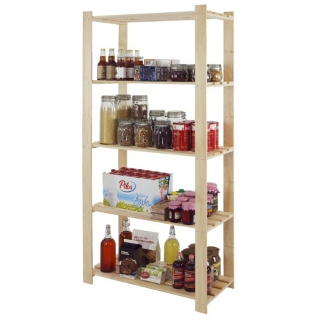 Regał sosnowy B-24 170x80x38, 5 półek ażurowych,