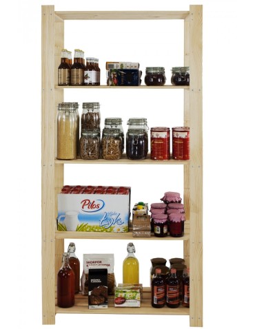 regały seria B - Regał sosnowy B-24 170x80x38, 5 półek ażurowych, - product 6