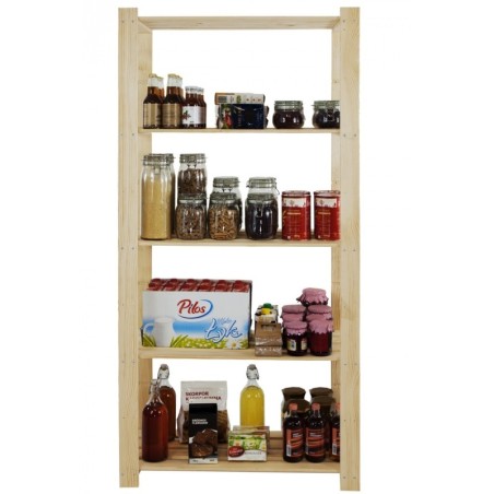 Regał sosnowy B-24 170x80x38, 5 półek ażurowych,