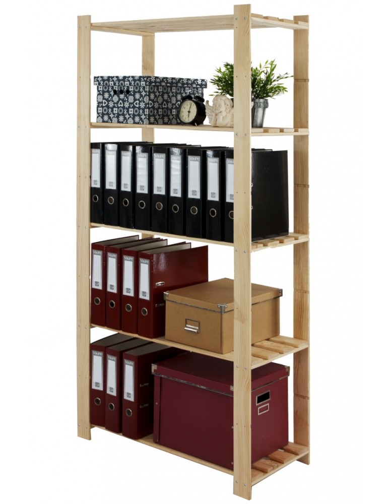 regały seria B - Regał sosnowy B-24 170x80x38, 5 półek ażurowych, - product MODO24.PL 7