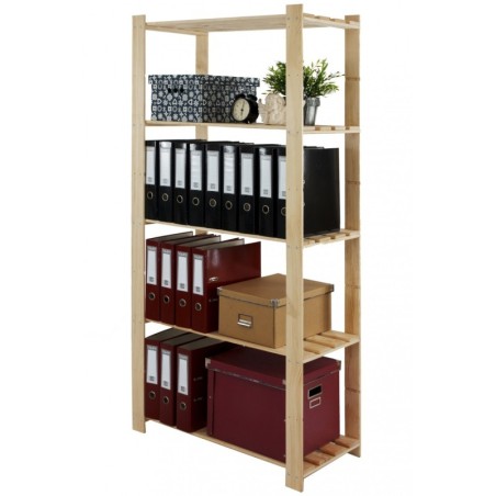 Regał sosnowy B-24 170x80x38, 5 półek ażurowych,